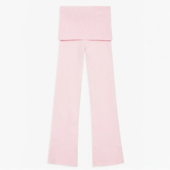 NWT Frankie's Bikinis Mason Cloud Knit Flare Pant Foldovers - Picture 7 of 8